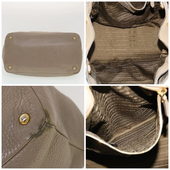 PRADA Shoulder Bag Hand Bag Leather Nylon 3Set Black Gray Auth am4509 - Picture 14 of 15
